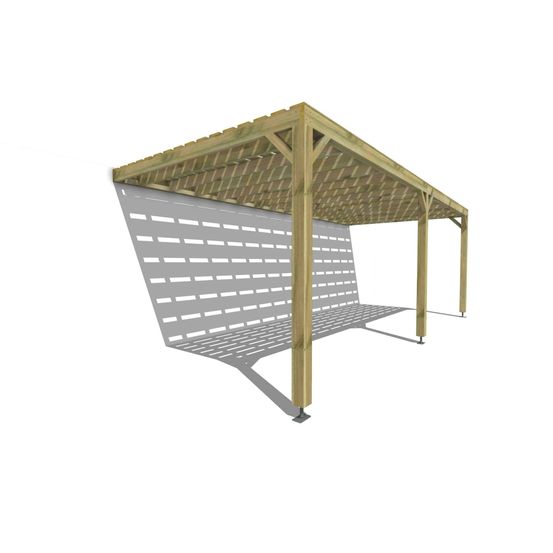 Pergola bois • 7m x 3m • adossée • sens profondeur • platelage bois • livraison comprise