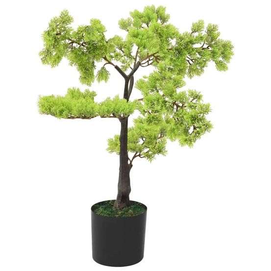 Bonsaï de cyprès artificiel avec pot 60 cm vert
