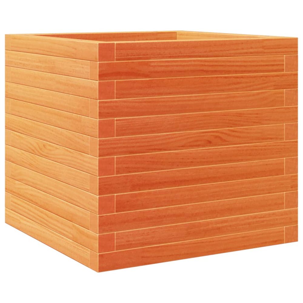 Jardinière d'extérieur cire marron 50x50x46 cm bois de pin massif