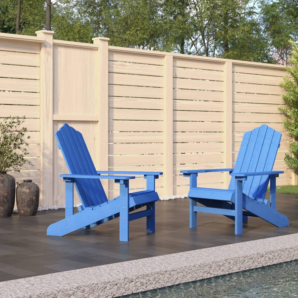 Chaises de jardin adirondack lot de 2 pehd bleu aqua