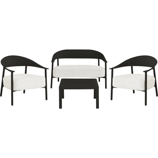 Salon de jardin en métal et plastique