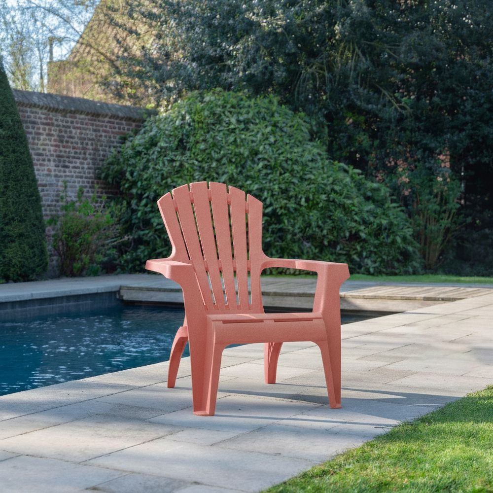 Fauteuil adirondack de jardin en résine empilable terracotta