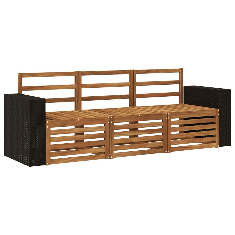 Ensembles de canapés 3 pc bois d'acacia massif