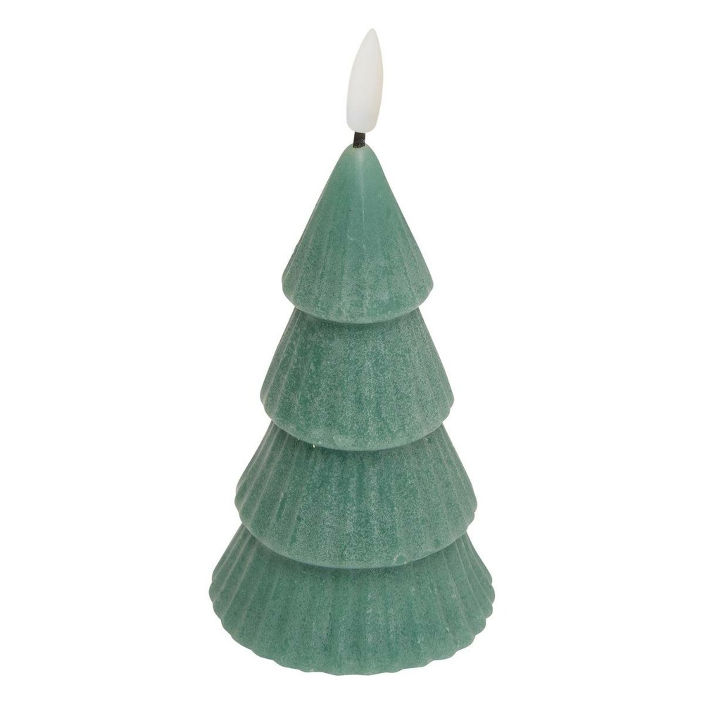 Bougie led forme sapin h. 13cm vert