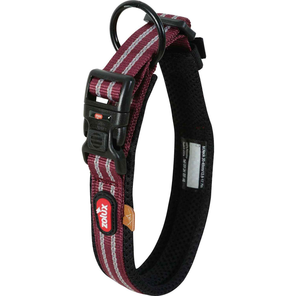 Collier souple en tissu bivouak 35 à 45 cm 20 mm rouge