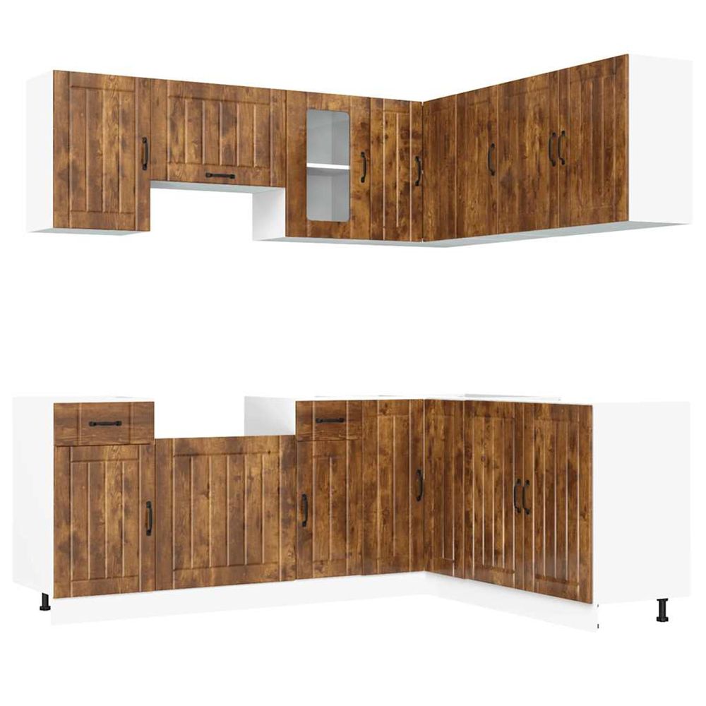 Ensemble d'armoires de cuisine 11 pcs lucca bois d'ingénierie