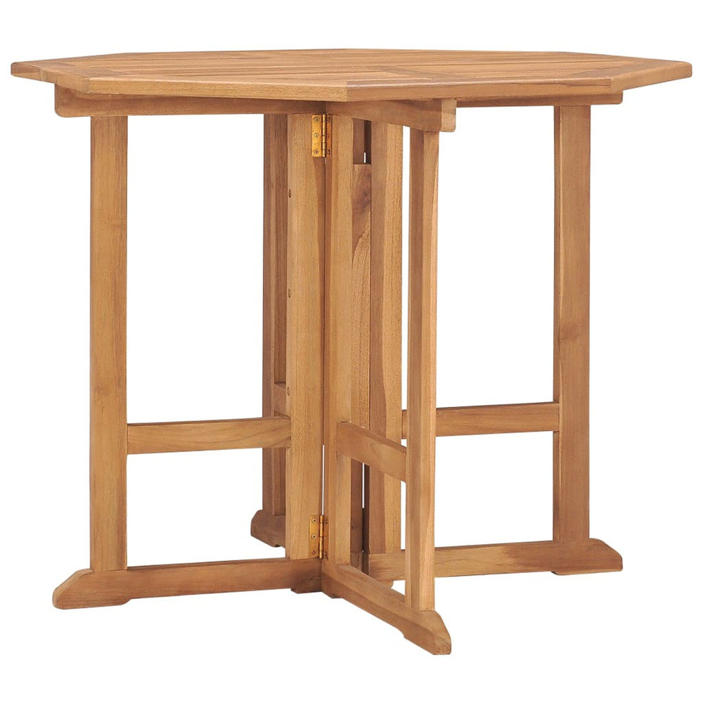 Table à dîner pliable de jardin ø90x75 cm bois de teck solide