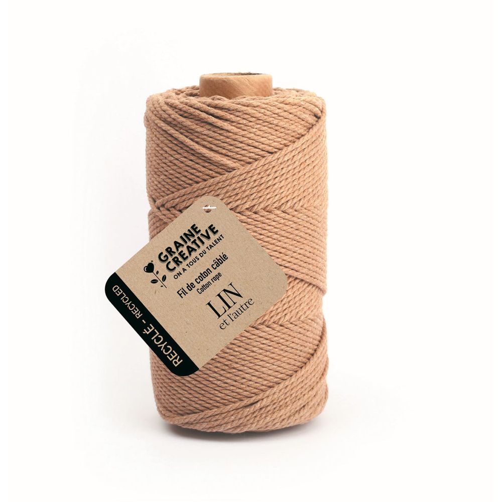 Bobine de fil de coton câblé recyclé - lin