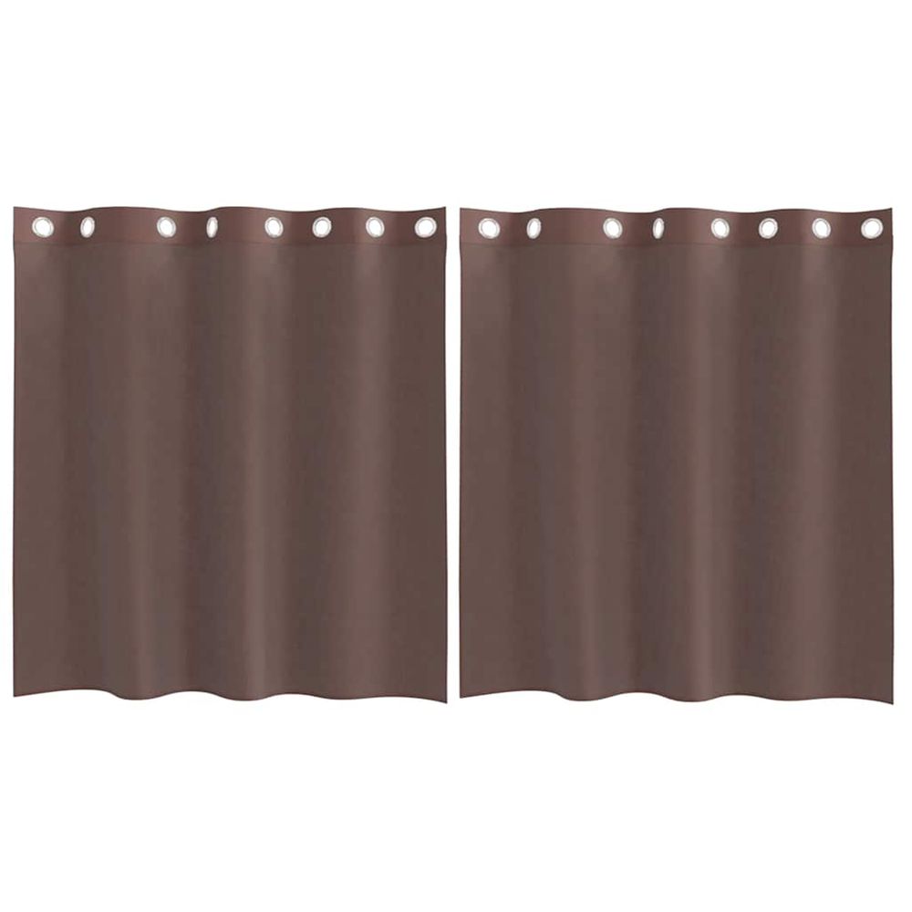 Rideaux en voile avec œillets 2 pcs marron 140x140 cm