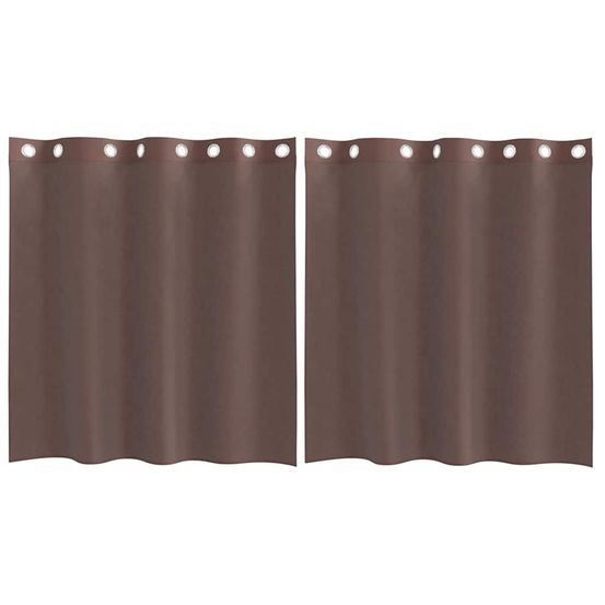 Rideaux en voile avec œillets 2 pcs marron 140x140 cm
