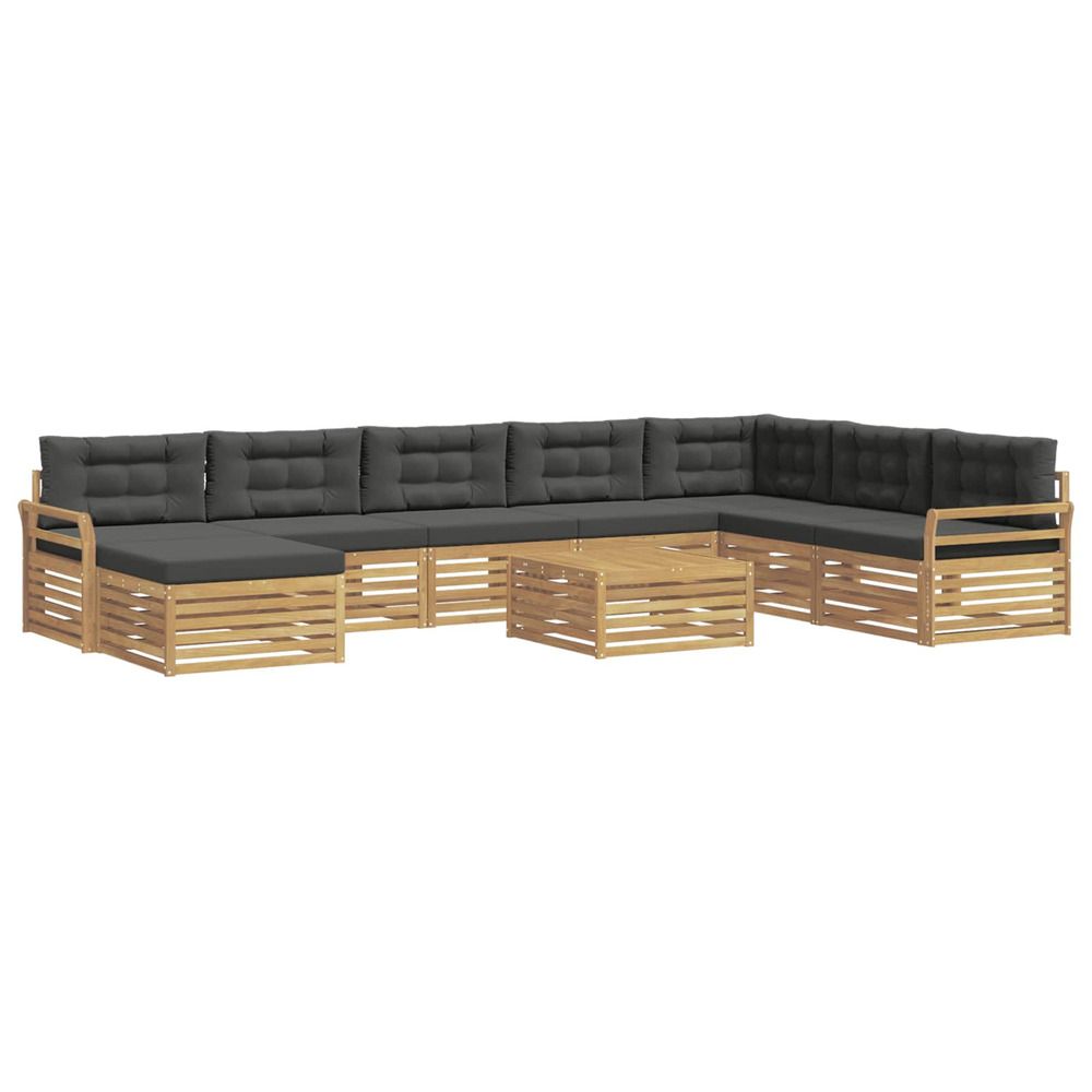 Ensemble de canapés d'extérieur 9 pc blanc et anthracite