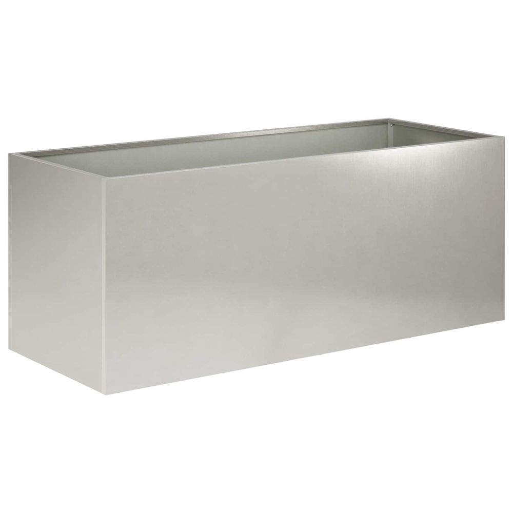 Cache-pot de jardin argenté 80 x 40 x 40 cm acier inoxydable