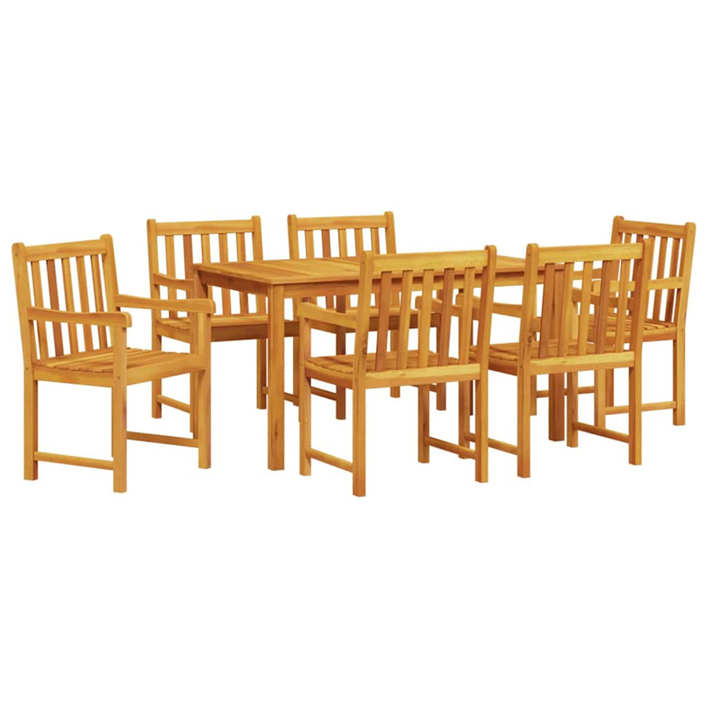Ensemble de salle à manger pour jardin 7 pcs marron