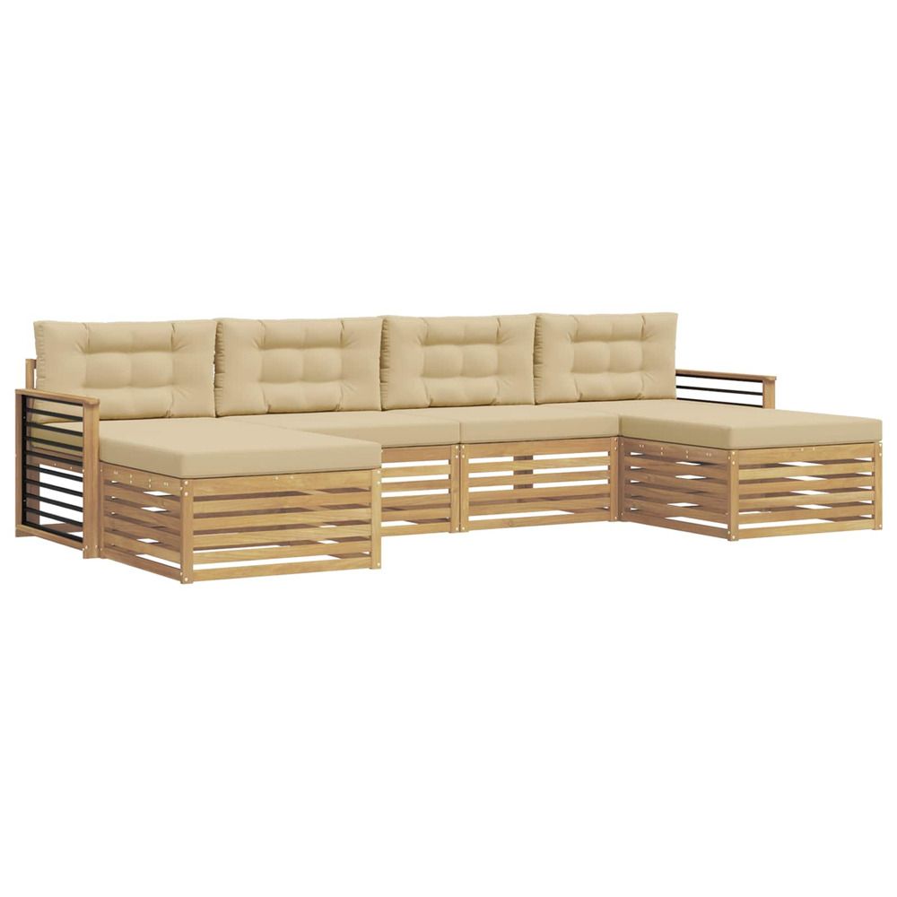 Ensemble de canapés d'extérieur 6 pc blanc et beige