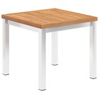 Table d'appoint de jardin 45x45x38 cm bois de teck et inox