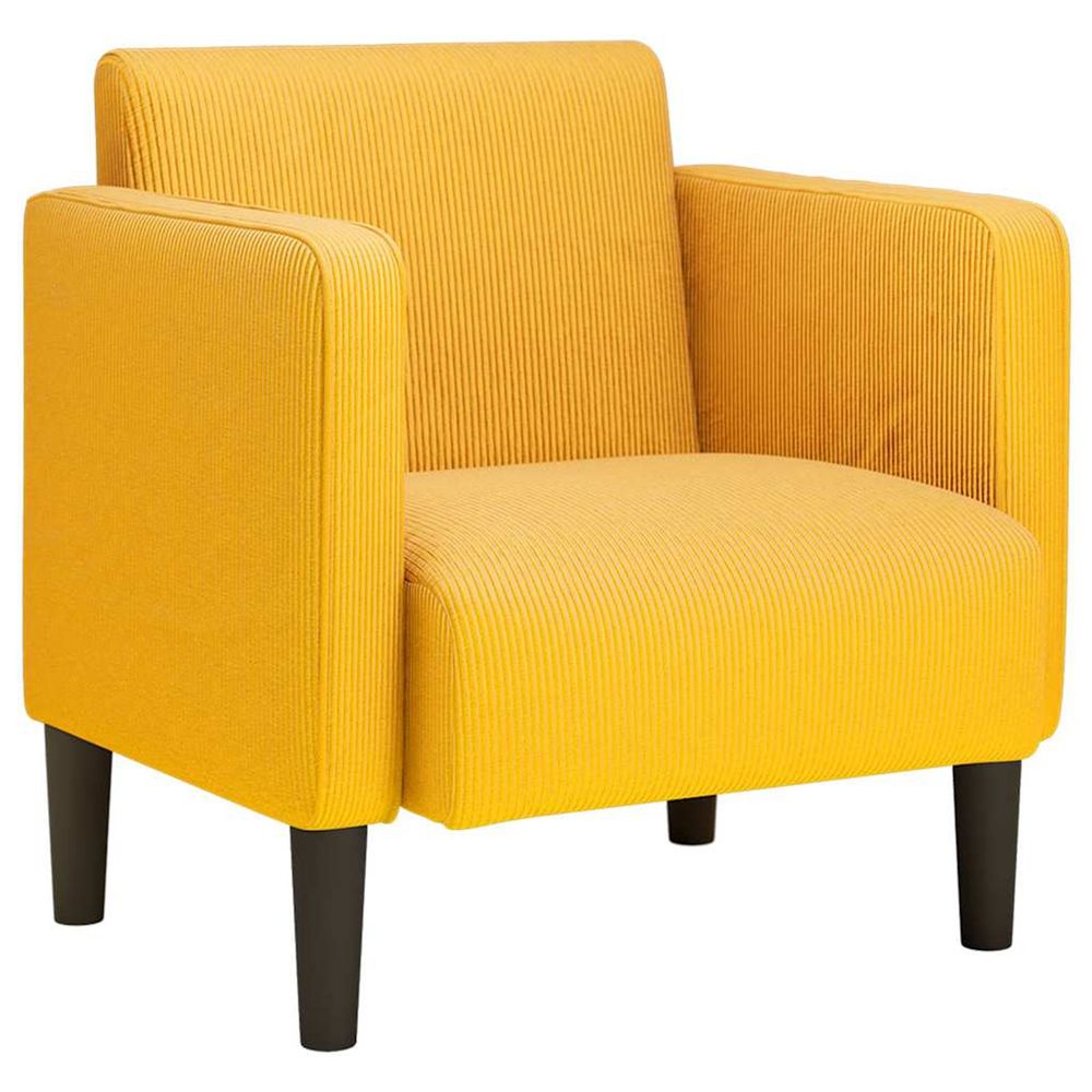 Canapé-chaise accoudoirs jaune foncé 54 cm tissu velours côtelé