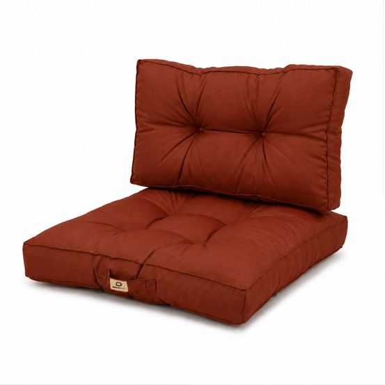 Coussins pour salon de jardin capitonné 60x60cm terracotta