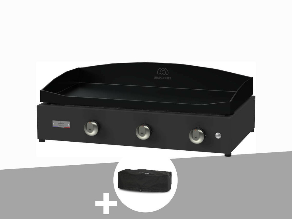 Plancha pure 375 noire gaz + housse de protection