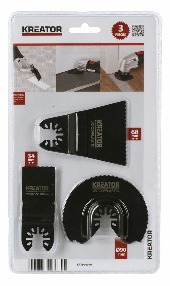 3 lames pour outil oscillant multifonctions