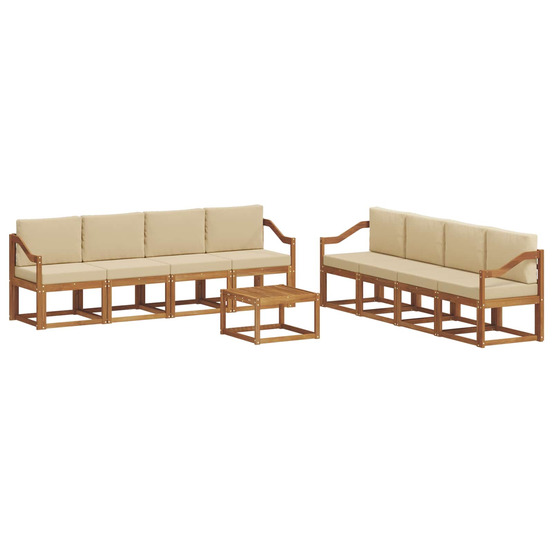 Ensemble de canapés d'extérieur 9 pcs naturel et beige