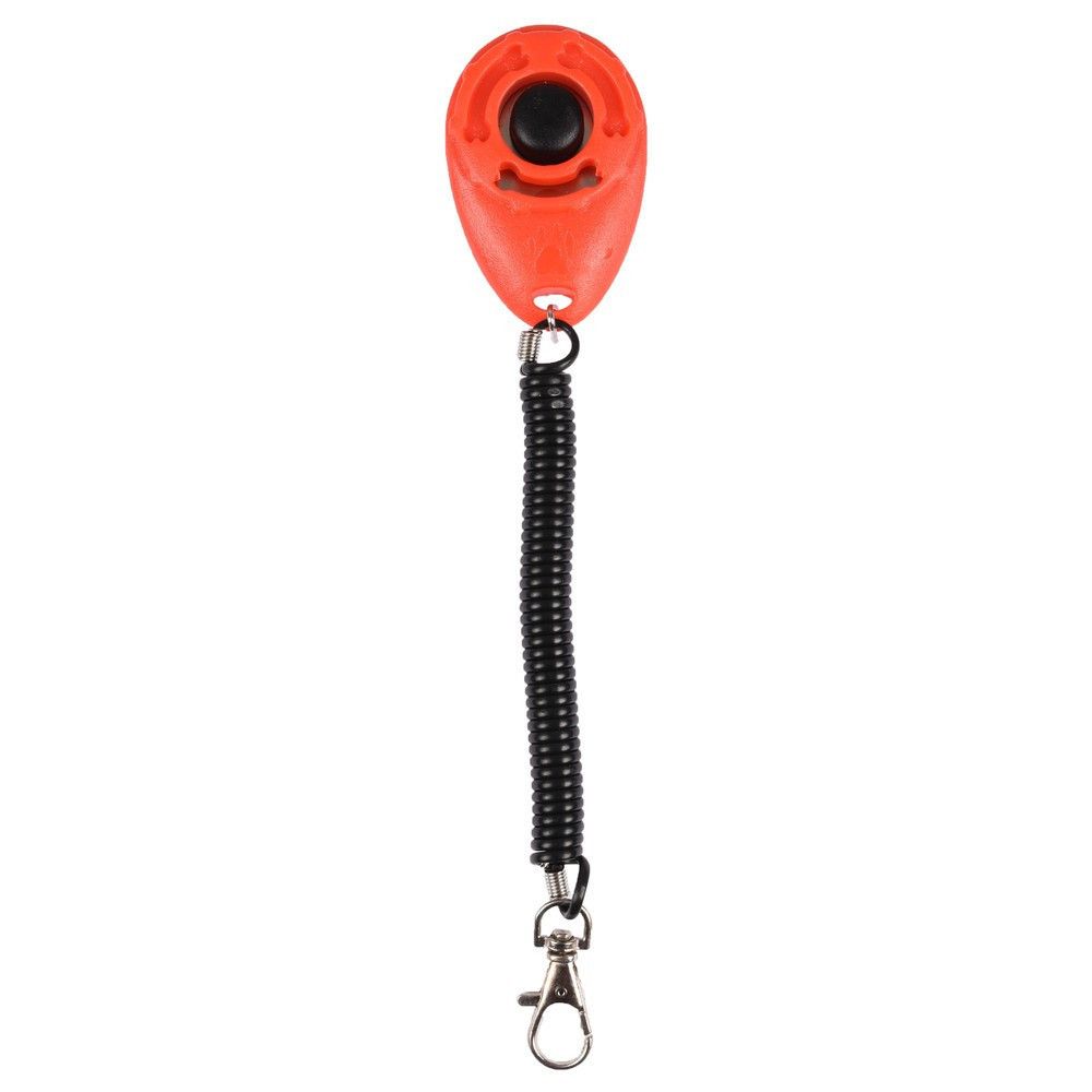 Clicker de dressage pour chien klix avec câble et mousqueton - flamingo