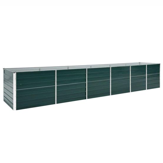 Bac potager haut en acier galvanisé pour jardin vert 480x80x77 cm