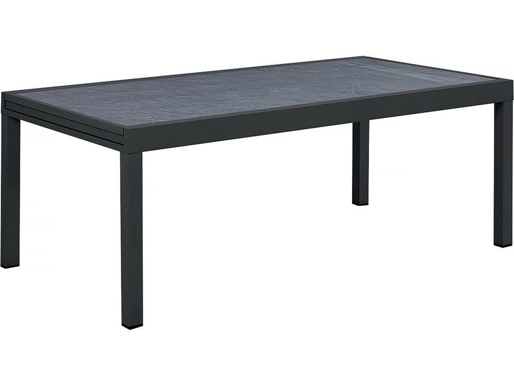 Table jardin en aluminium extensible lagos - 200/320 x 105 x 76 cm - noir