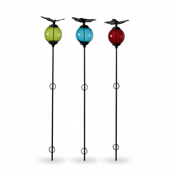 Ensemble 3 tuteurs boule fonte papillon 10x137cm
