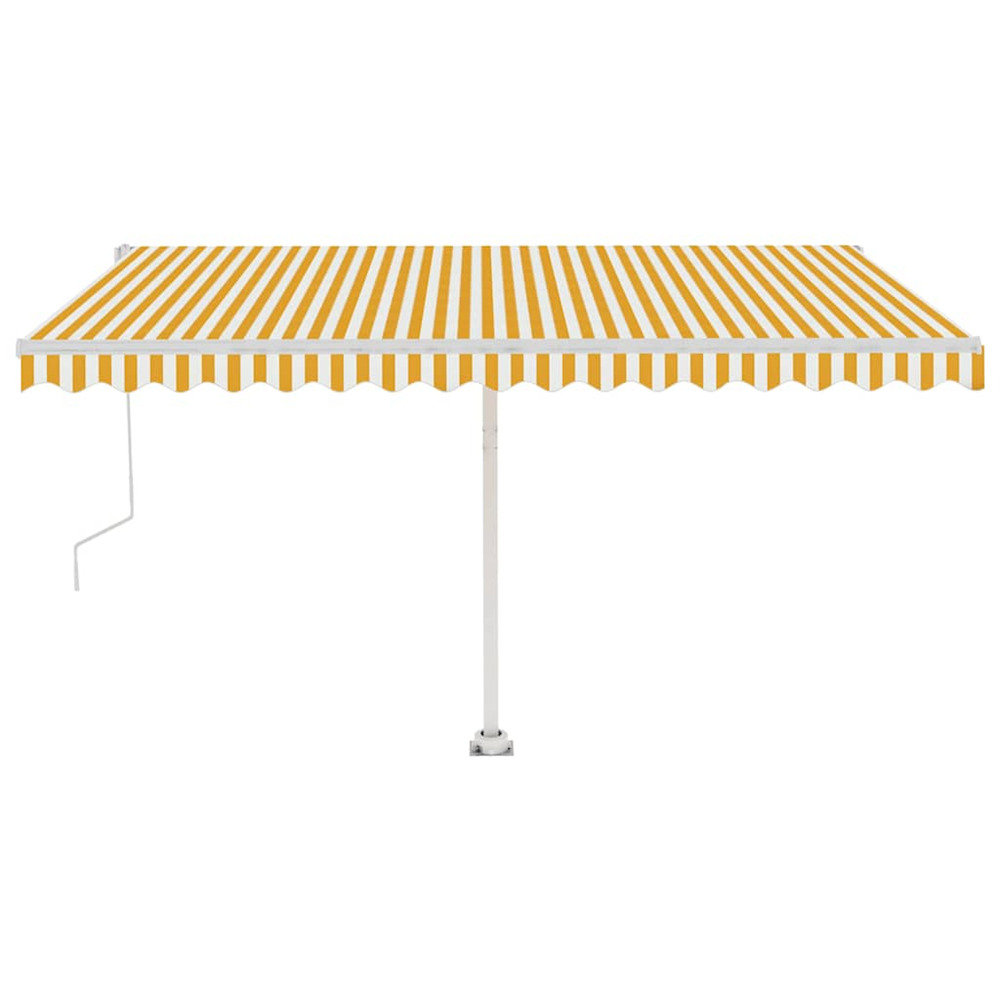 Auvent automatique sur pied 400x300 cm jaune et blanc