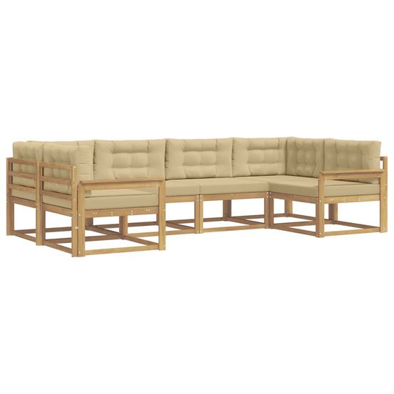 Ensemble de canapés d'extérieur 6 pc blanc et beige