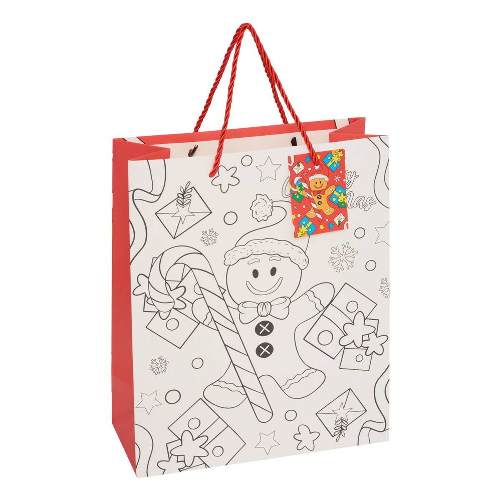 Sac à colorier de noël renne ginger moyen modèle