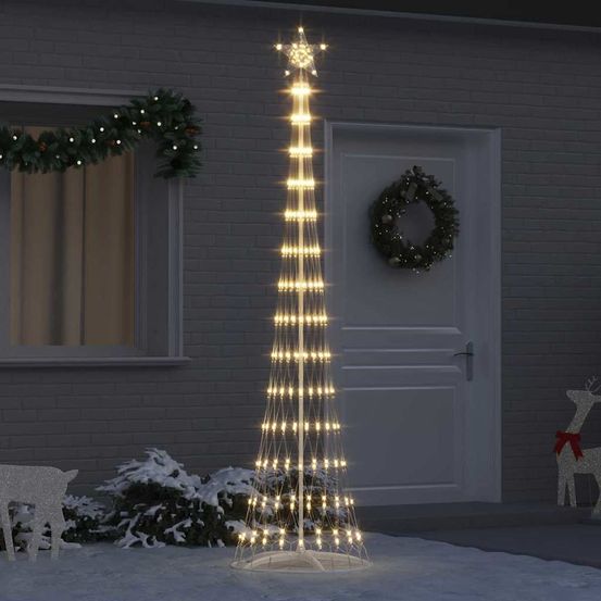 Sapin de noël lumineux led métal intérieur extérieur blanc chaud 250 cm