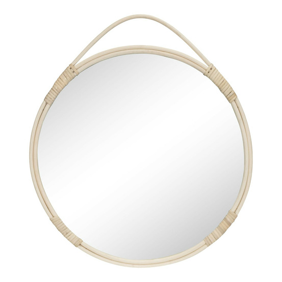 Miroir rond avec bord en rotin ø50 cm