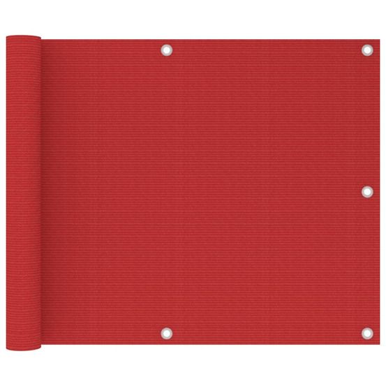 Écran de balcon rouge 75x500 cm pehd