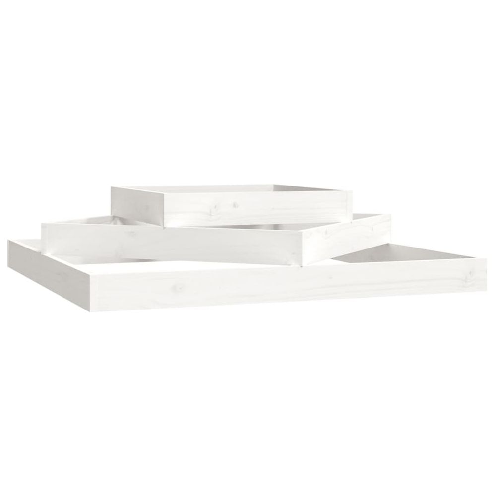 Jardinière d'extérieur blanc 112x112x27 cm bois massif de pin
