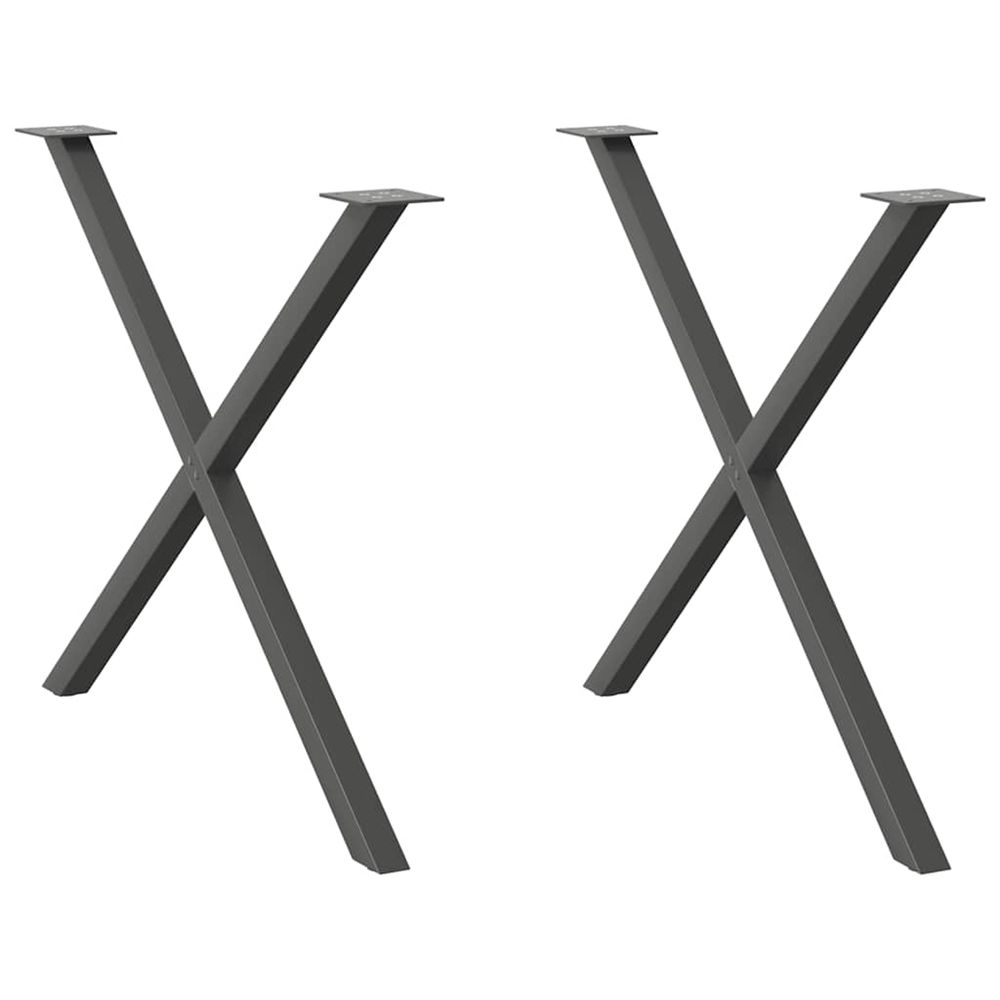 Pieds de table à manger en forme de x 2 pièces anthracite 90 x (72-73) cm acier