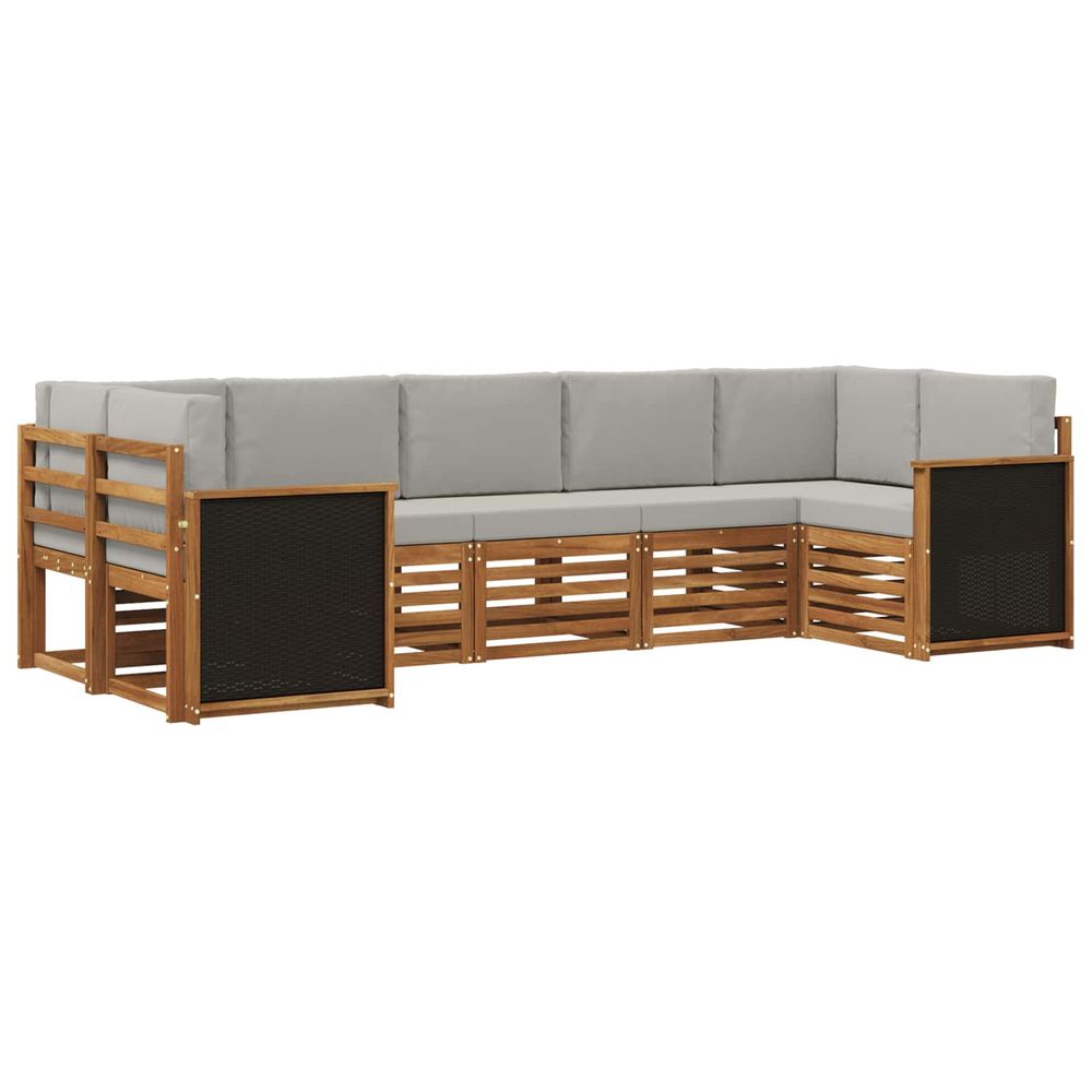 Ensemble de canapés d'extérieur 6 pc naturel et gris clair