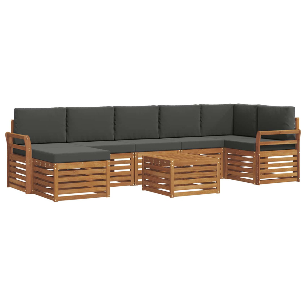 Ensembles de canapés avec coussin 8 pcs naturel et anthracite