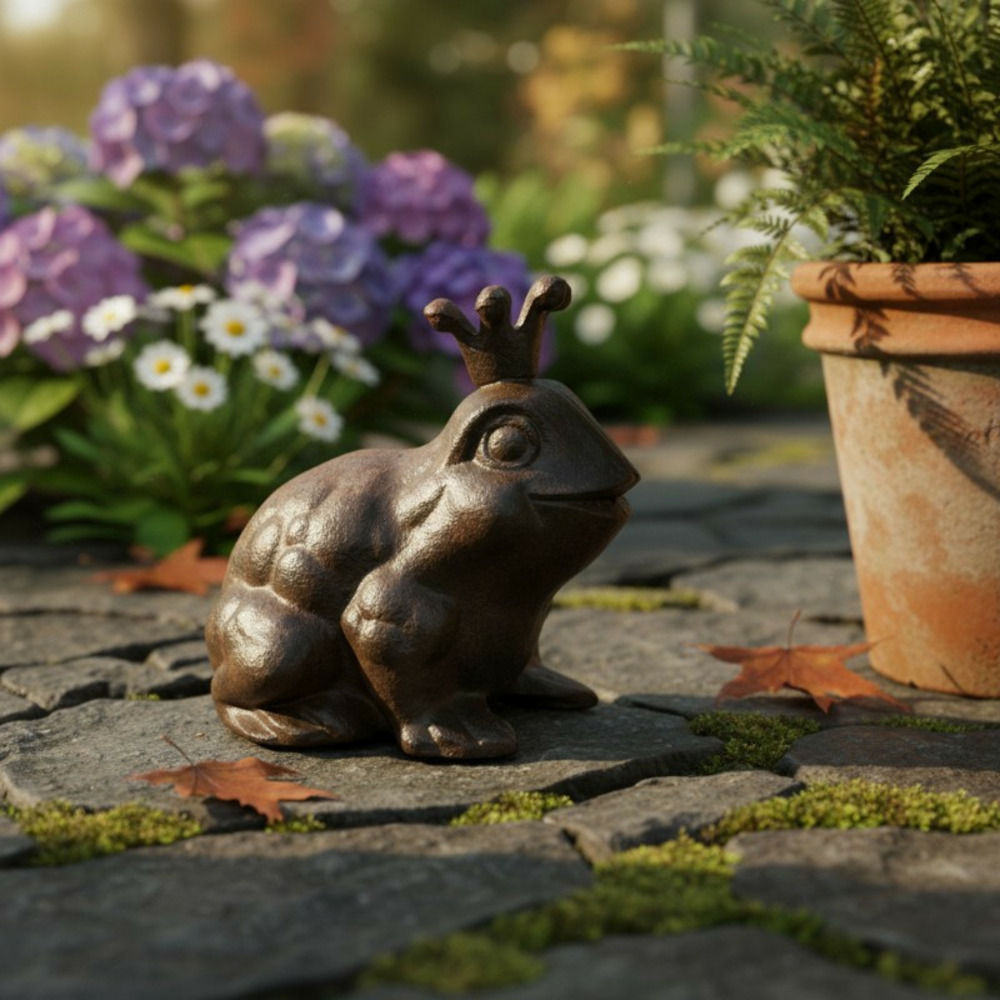 Figurine grenouille en fonte 11x13x13cm