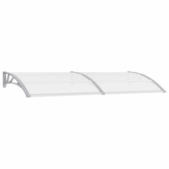 Auvent de porte gris et transparent 240x75 cm pc