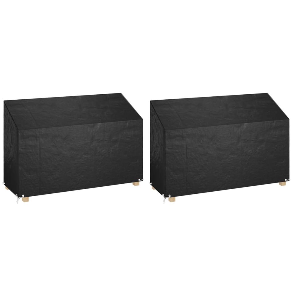 Housses de banc de jardin 2 pcs 8 œillets 190x70x70/88 cm pe