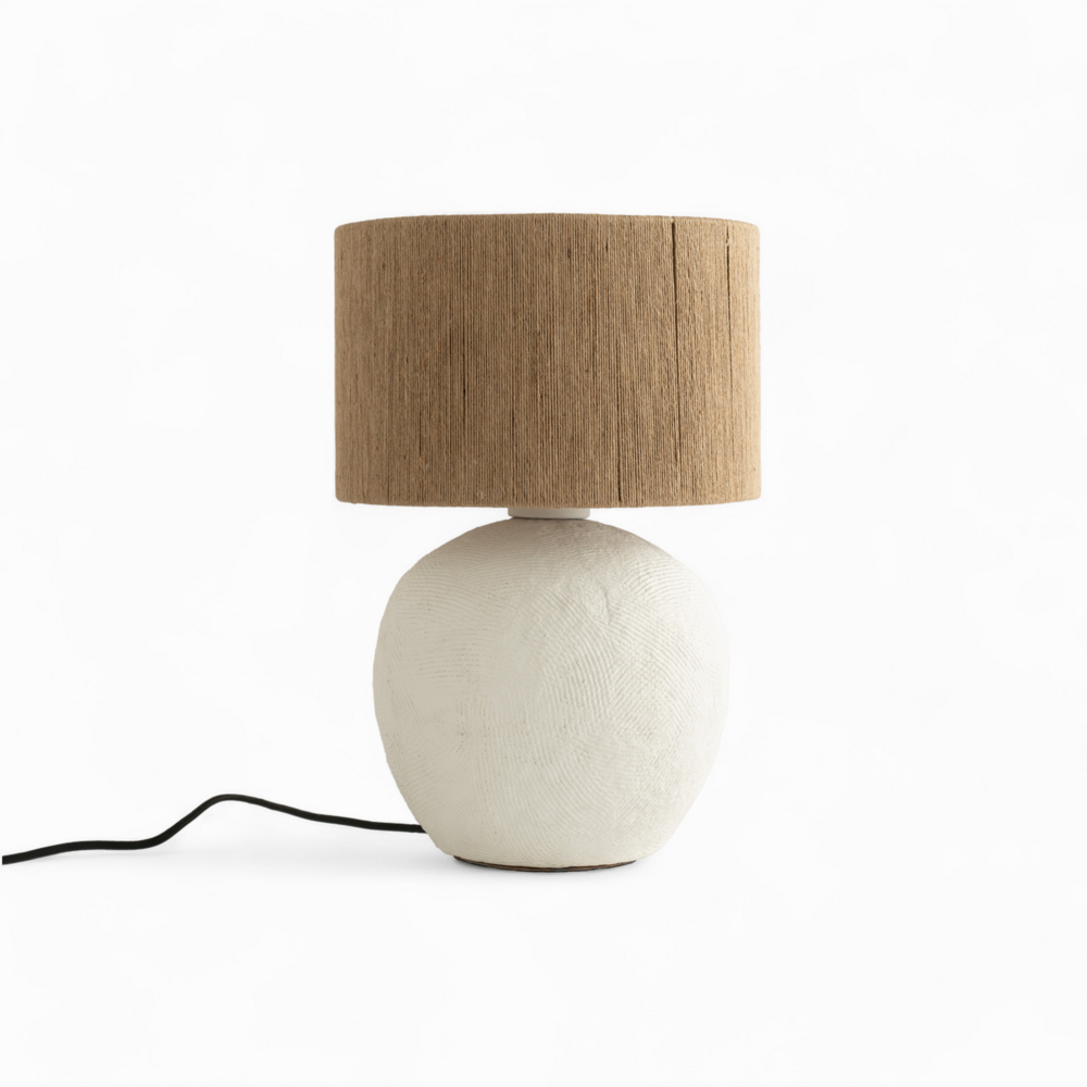 Nina-lampe en jute et papier blanc