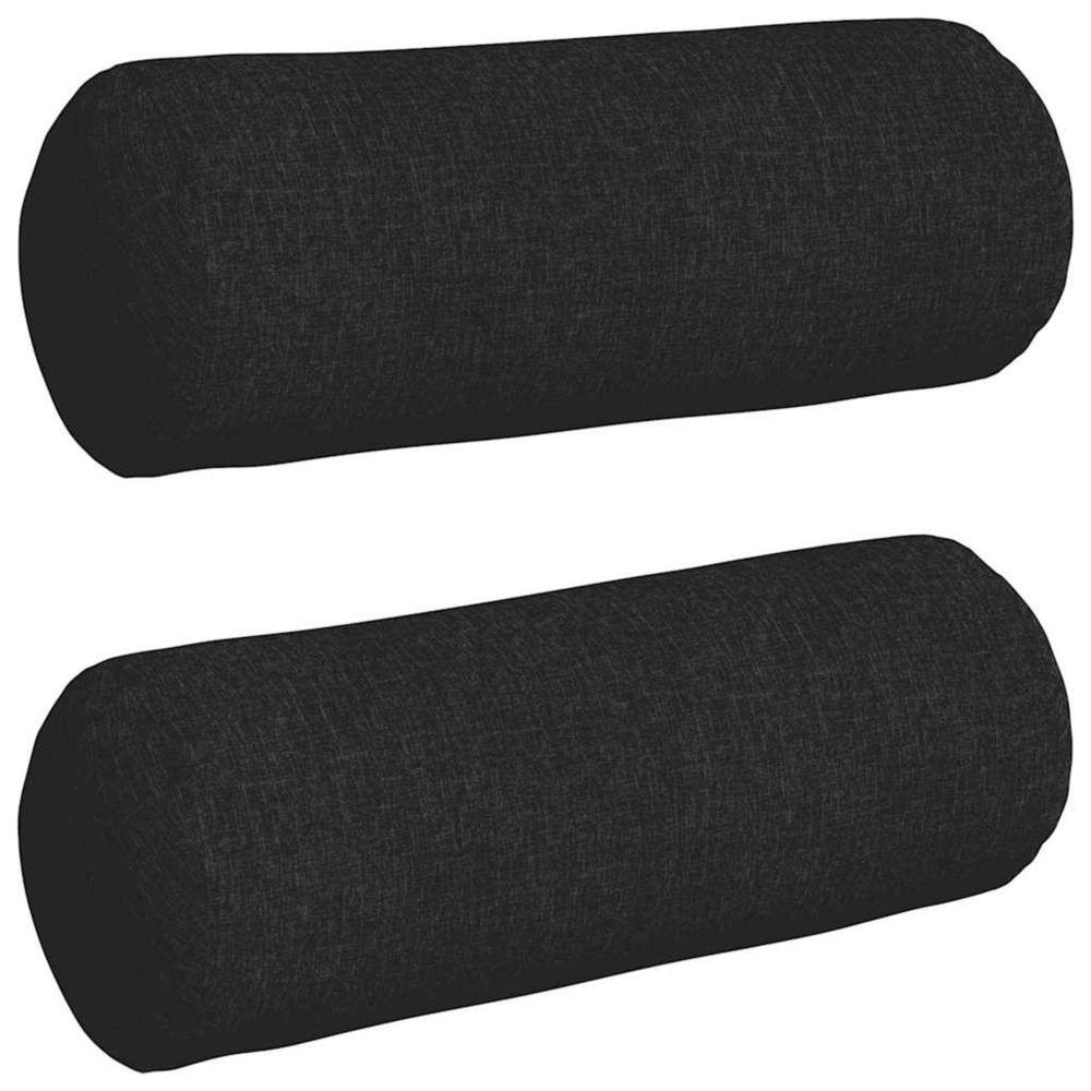 Coussins d'accent 2 pcs noir ø 25 x 70 cm tissu