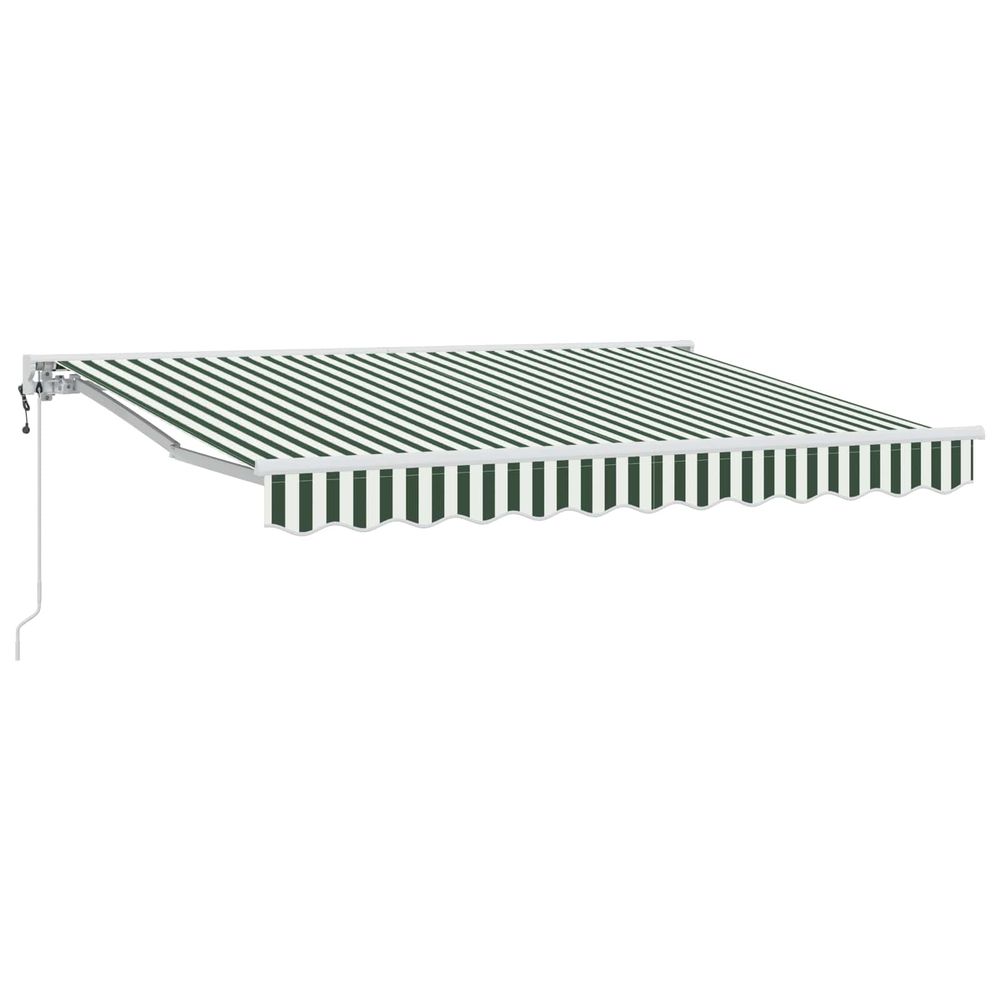Auvent rétractable électrique vert et blanc 3,5 x 2,5 m