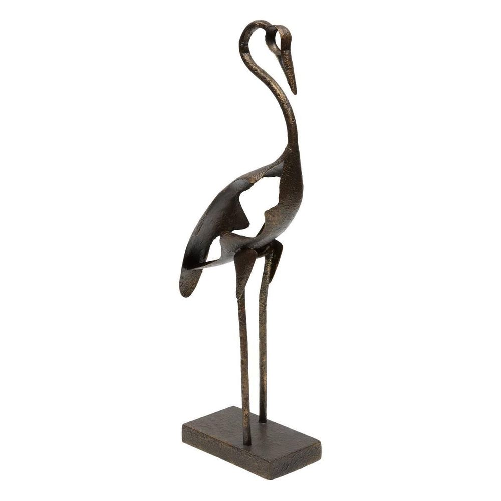 Statuette héron en métal 