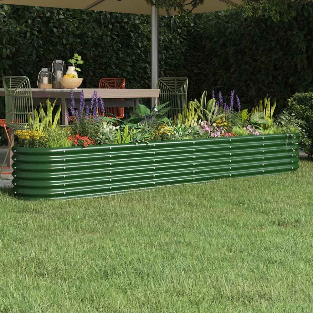 Jardinière surélevée acier potager pour jardin balcon vert 260x40x36 cm