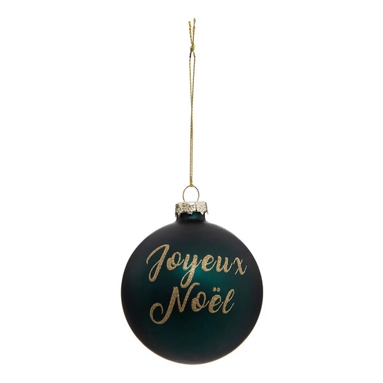 Boule de noel joyeux noel vert