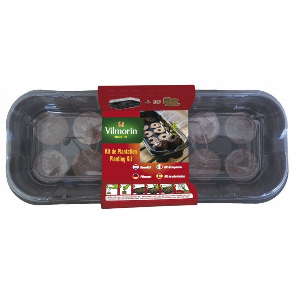 Kit de plantation : mini serre + 10 pastilles de coco
