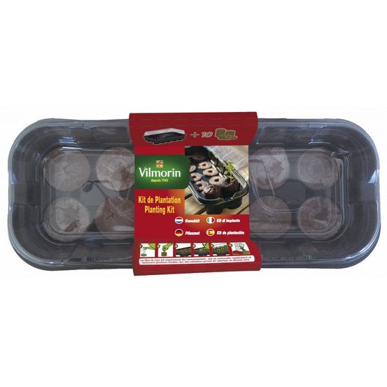 Kit de plantation : mini serre + 10 pastilles de coco