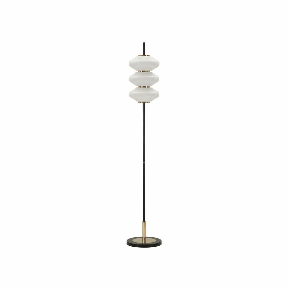Lampadaire en métal et verre 30 x 168 cm vintage